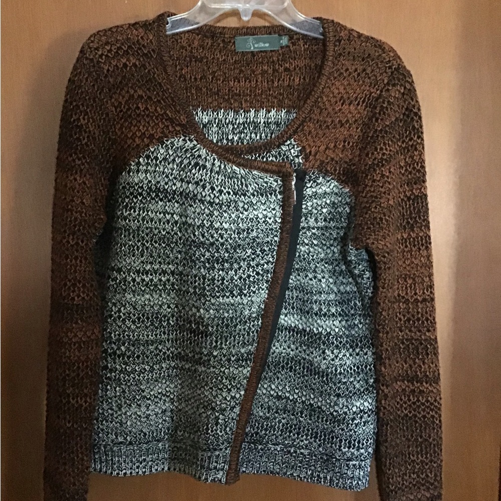 Brown and black Women's Cardigan -M